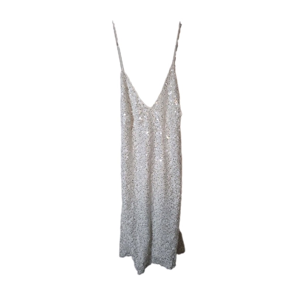 Lulus White Backless Sequin Mini Dress Size S Cocktail Dress